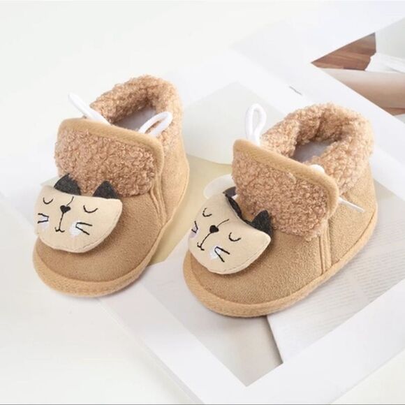 𝅺Baby Anti Slip Booties Brown - Picture 1 of 6